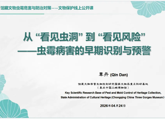 《从 “看见虫洞” 到 “看见风险”——虫霉病害的早期识别与预警》| 重庆中国三峡博物馆文物保护与考古部馆员覃丹老师